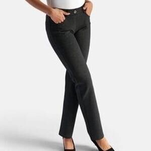 Betabrand Trouser Dress Pant Yoga Straight Leg Dark Gray Size M Long EUC Stretch